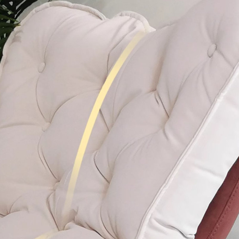 Chaise berçante légère et luxueuse, Blanc / rouge