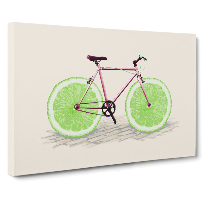 Lime Bicycle - Wrapped Canvas, 35cm H x 50cm W x 3cm D