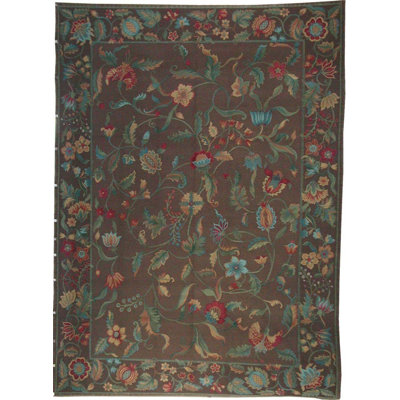 Hand-Knotted High-Quality Brown and Brown Area Rug