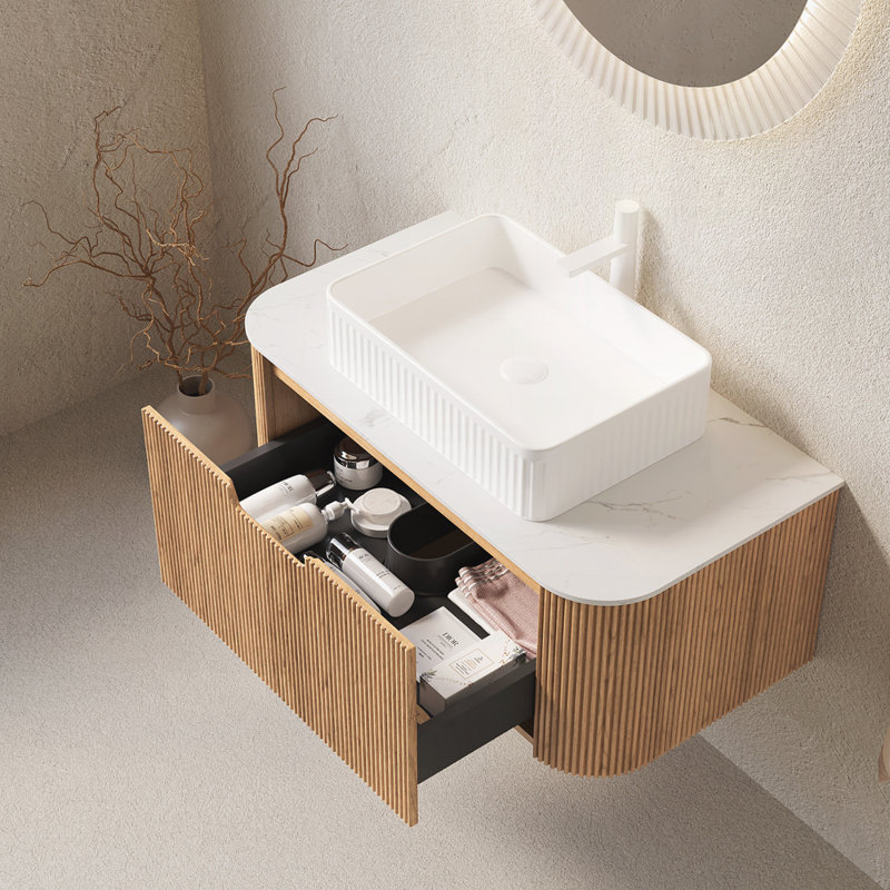 Meuble-lavabo de salle de bain 36 po avec lavabo mural 36 po, Vert, 36"