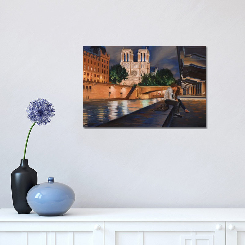 Night In Paris by Nick Savides - Print on Canvas, Wrapped Canvas, 30.48 cm H x 45.72 cm W