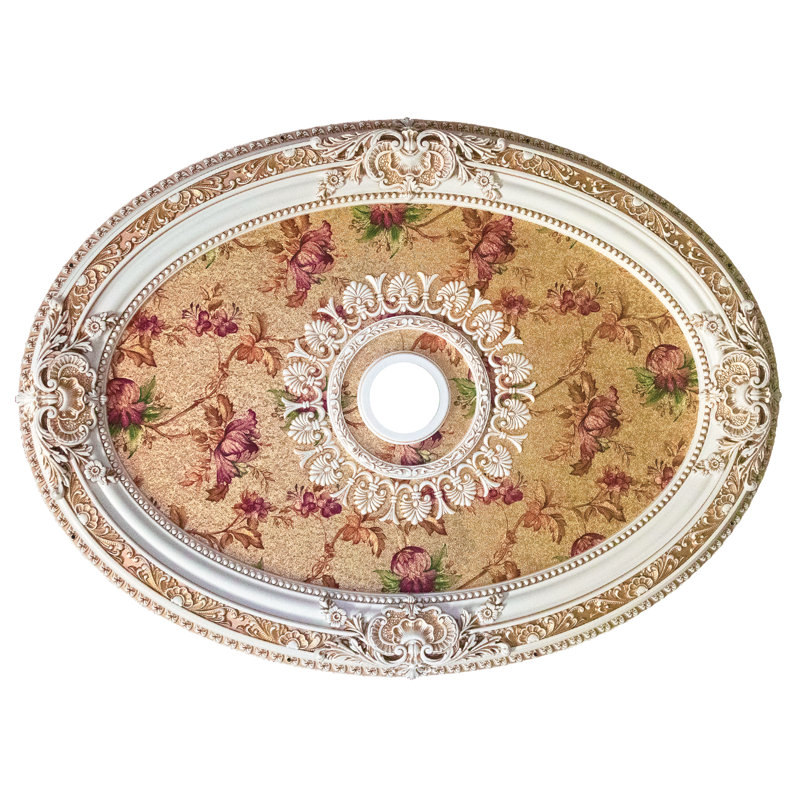 Médaillon ovale blanc pour plafond