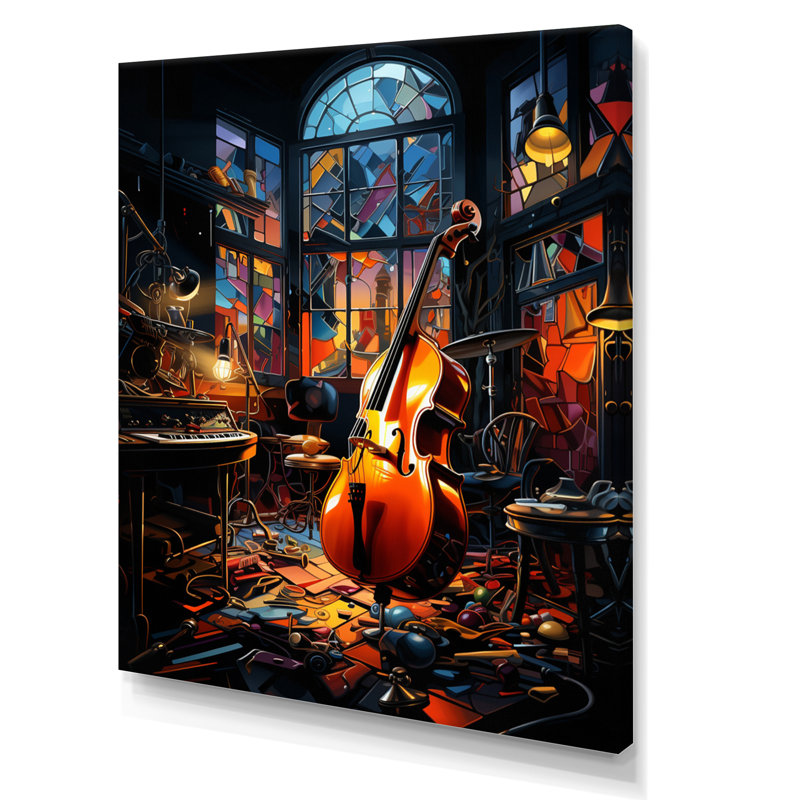 Levas Music Jazz Fusion Vibrant - Music Wall Art, 44" H x 34" W x 1.5" D, Wrapped Canvas