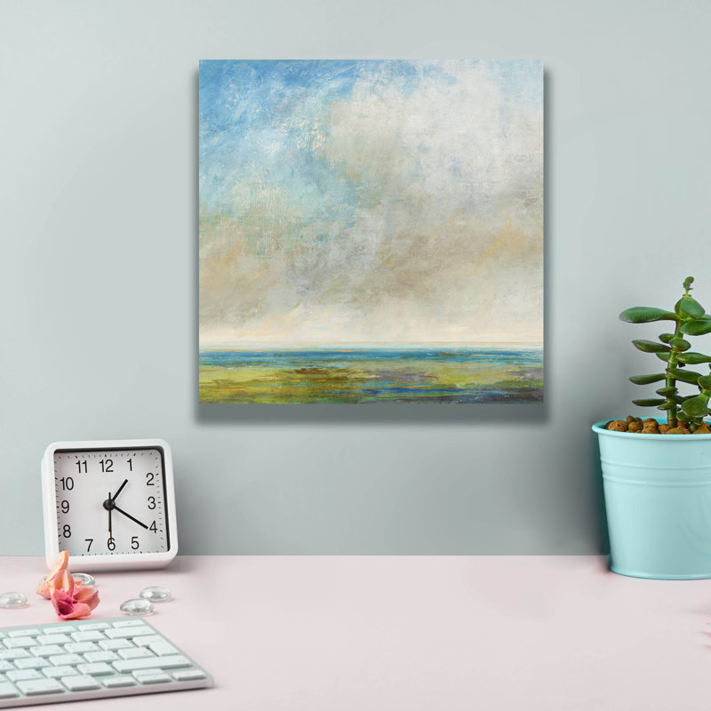 «East Hamptom» par Suzanne Nicoll, art mural sur toile, 18 po x 18 po, H 12 po x l 12 po x P 0,75 po