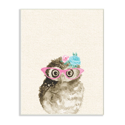 Art mural hibou des bois avec lunettes