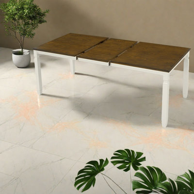 Extendable Dining Tables (table only, no chairs, complete with top and legs), MDF Wood Farmhouse Kitchen Table