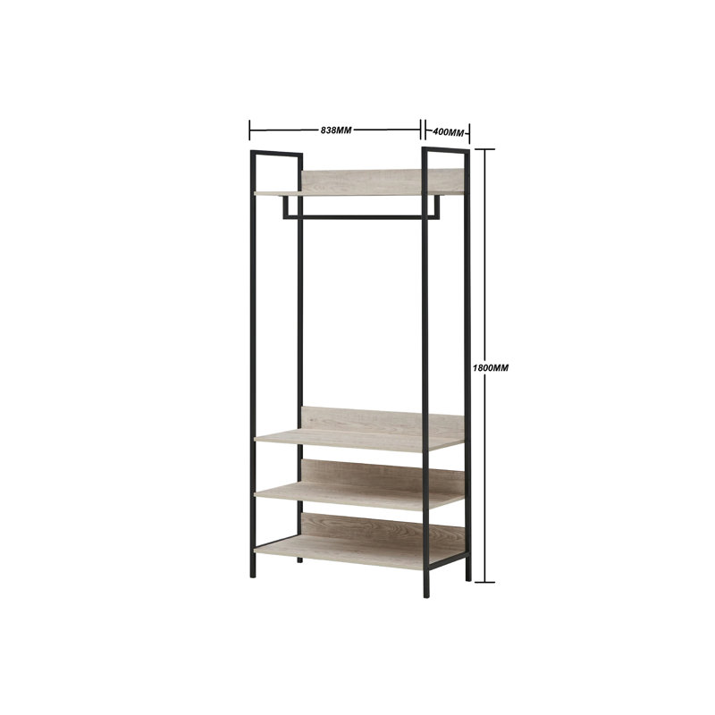 Zaira Manufactured Wood Wardrobe, Ash Oak, 180 cm H x 83.8 cm W x 40 cm D