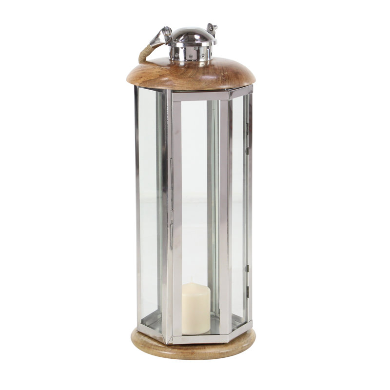 Lanterne en bois traditionnel, H 25 po x l 10 po x P 10 po