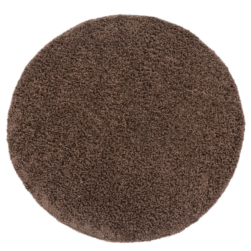 Epperson Solid Colour Shag Area Rug, Round 160cm
