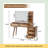 47''Vintage Makeup Vanity With Mirror And Lights, Makeup Vanity Desk With 5 Drawers And Storage Shelf, Rattan Drawer Design, 3 Color Modes And Adjustable Brightness Dressing Table,Walnut-1978056525