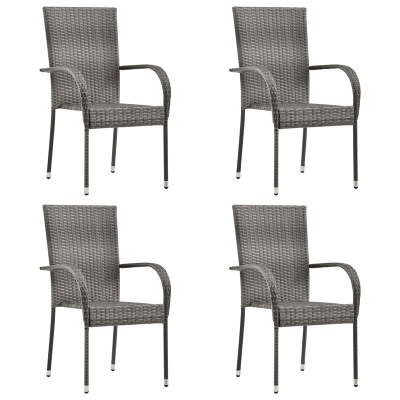 Bretenieres Stacking Garden Chair, Grey