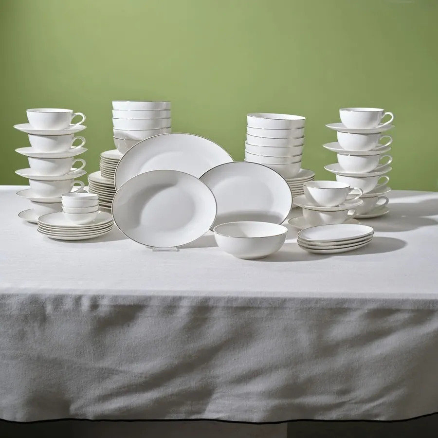 Karaca Marcelo 88-Piece New Generation Bone China Dinner Set for 12 People