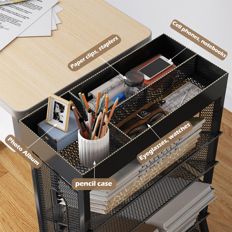 72cm H x 42cm W Steel Etagere Bookcase