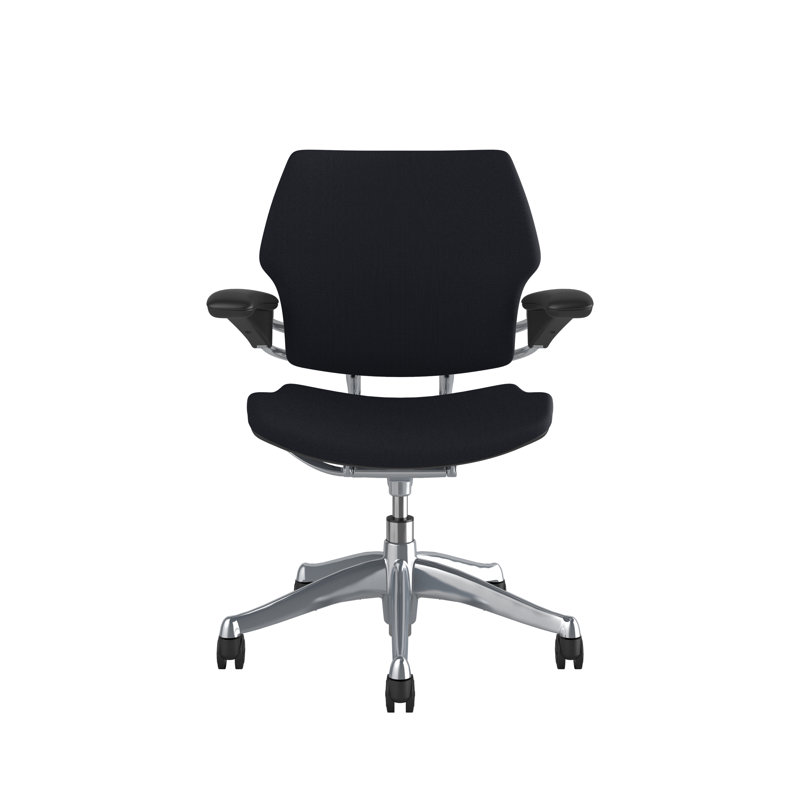 Freedom Task Chair, Polished Aluminum/Graphite, Pumpkin