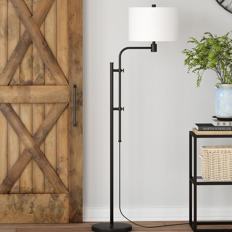 Polly 72'' Swing Arm Floor Lamp, Blackened Bronze