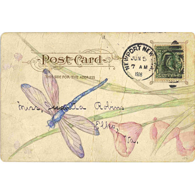 " Postcard Dragonfly II " by Nancy Shumaker Pallan Painting Print