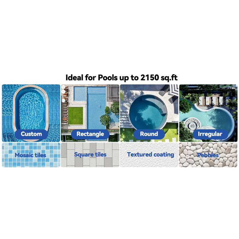 Aspirateur de piscine pour piscine creusée et hors-terre, nettoyeur de piscine sans fil avec navigation intelligente, auto-stationnement, indicateur à DEL, robot de nettoyage de mur et de ligne de flottaison jusqu'à 2150 pieds carrés