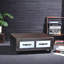 Table basse en cuir brun