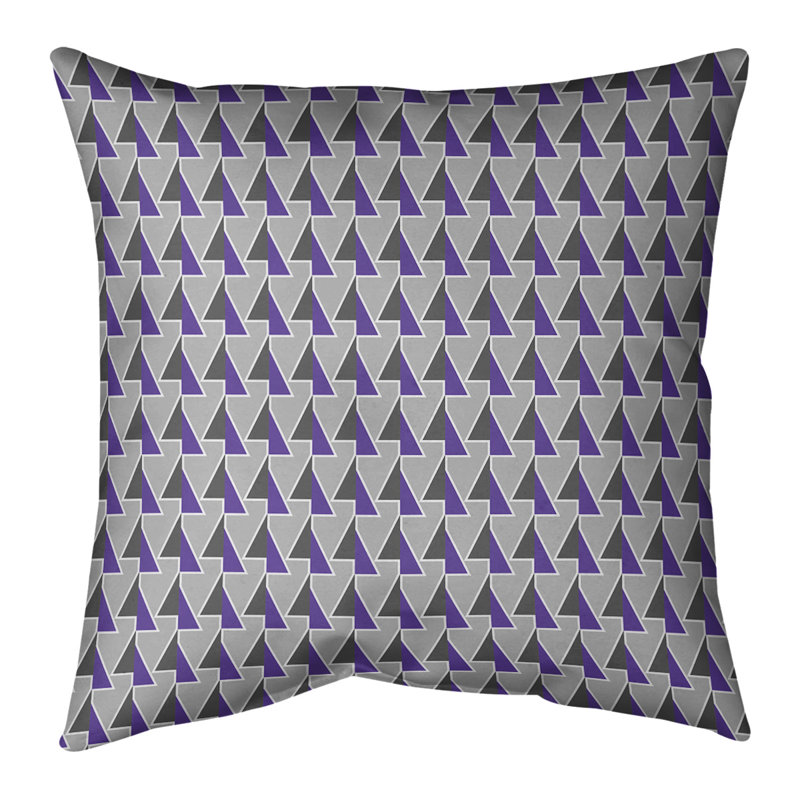 Flèches déplacées à l’intérieur et à l’extérieur Coussin décoratif, 18 po x 18 po, Petit mauve clair, Polyester filé