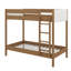 Lit superposé simple en bois d'hévéa, structure de lit superposé rembourré avec échelle incluse