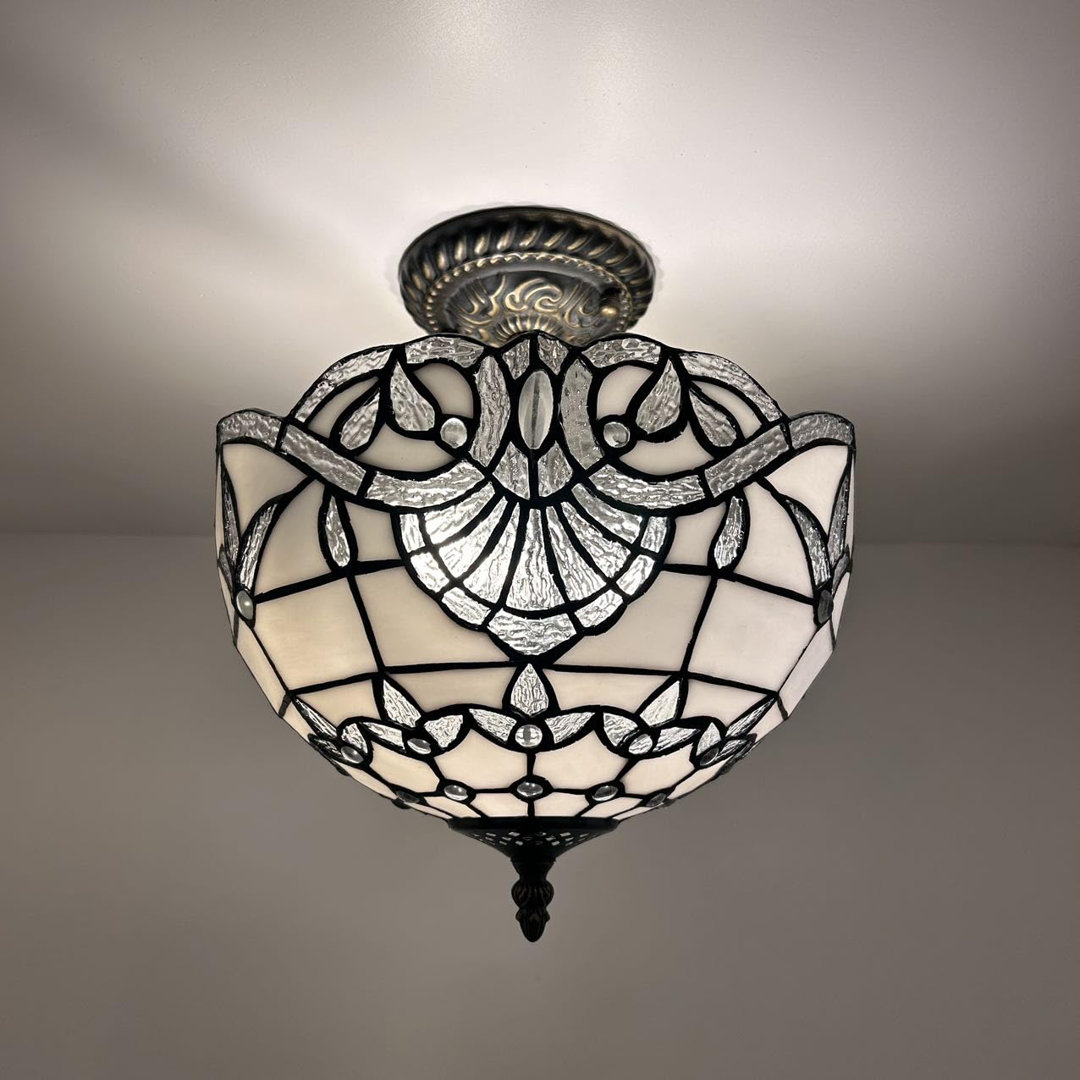 Glass Flush Mount Fleur De Lis Living 
