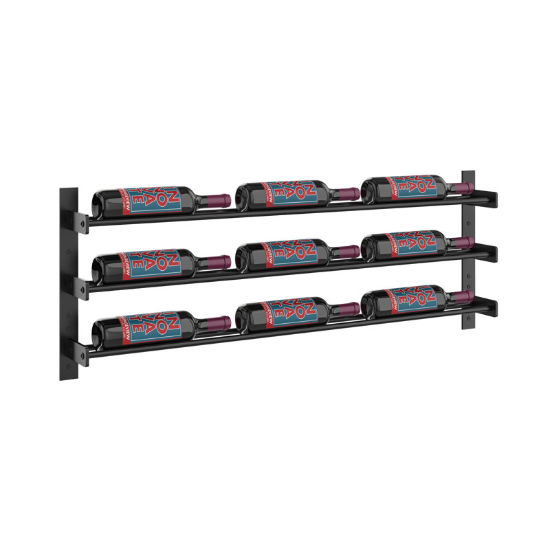 Thedford 9 Bottle Wall Mounted Wine Bottle Rack, Black