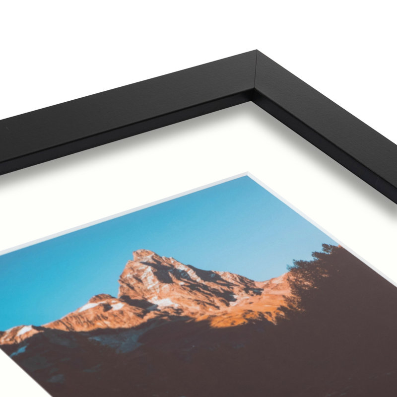 12x16 Satin Black Picture Frame with Light Cream Mat