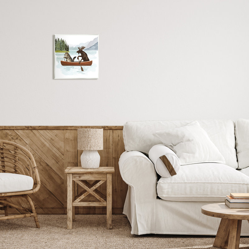 Stupell Industries Animals On Canoe Wall Plaque Art Design By Victoria Barnes