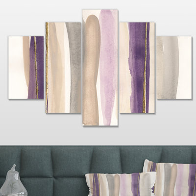 Toile abstraite abstraite mauve multicolore - mauve glamour