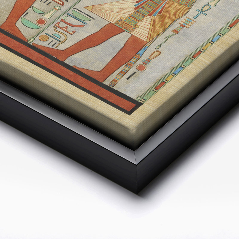 Le roi avec Anubis, tombe d'Haremhab, Cadre noir, Canevas, H 08 po x l 10 po