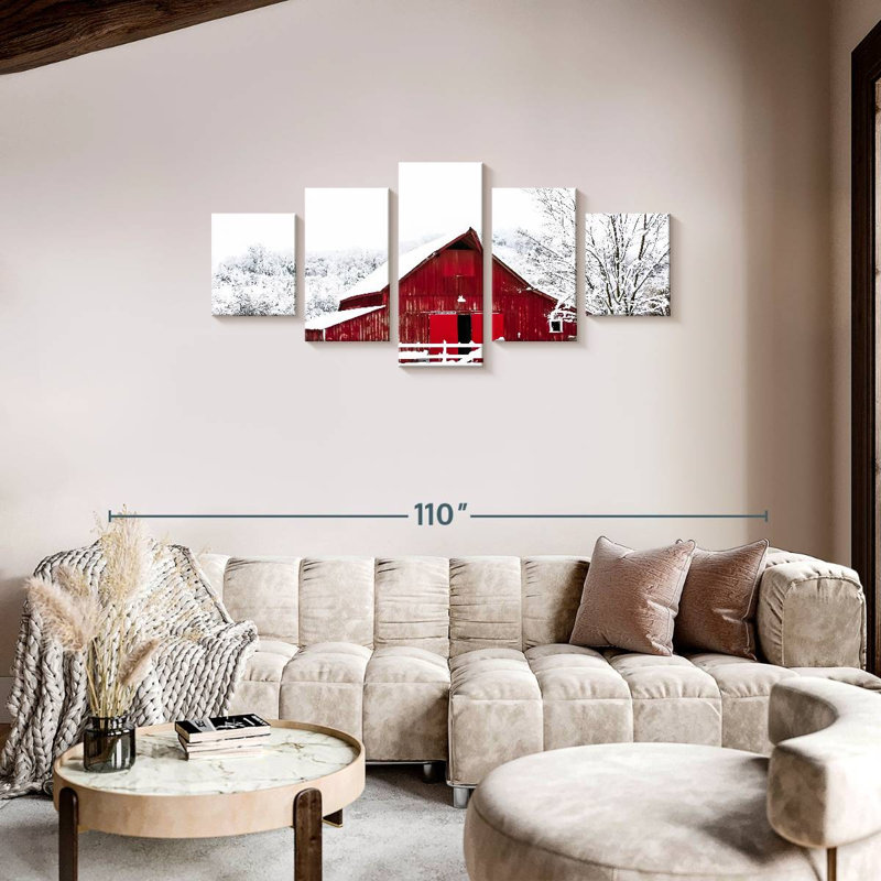 Winter Barn, 34" H x 74" W