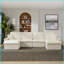 Canapé modulaire en chenille de 142 po en forme de U minimaliste moderne - Chaise en forme de nuage, sans assemblage | Beige | Dossier rembourré | Chenille