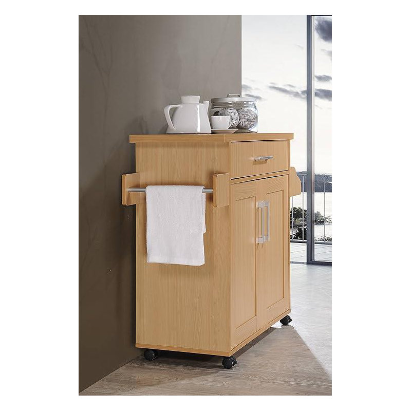 Albizu Wood Kitchen Island, Beech