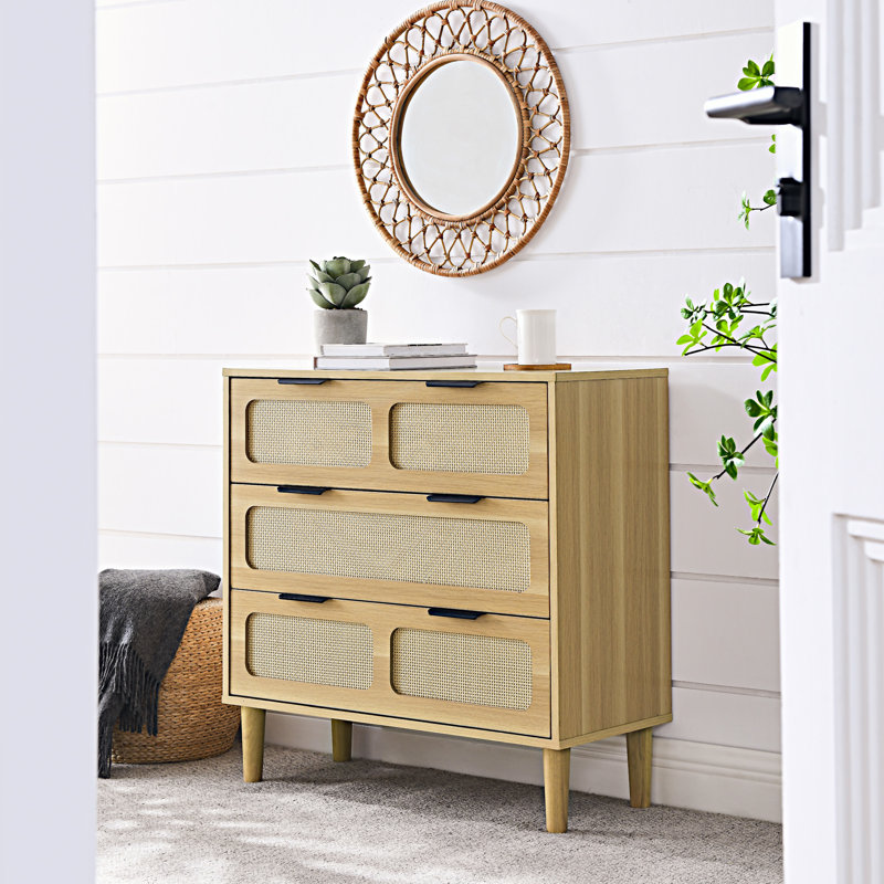 Commode 3 tiroirs, Bois naturel