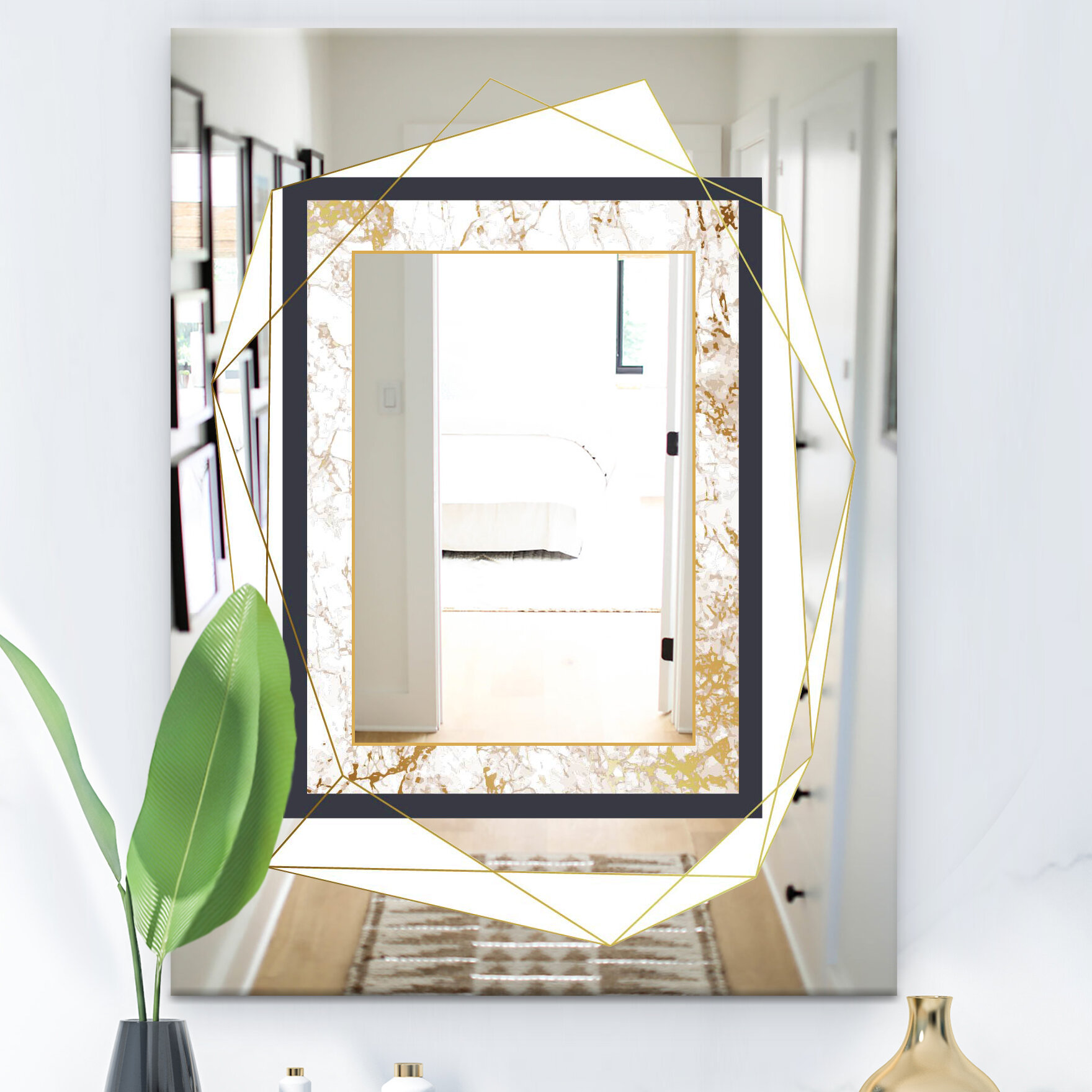 East Urban Home Capital Gold Essential 11 - Glam Mirror - Wall Mirror ...