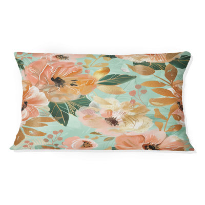 Coussin lombaire rétro floral - Peach