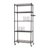 TRINITY BASICS EcoStorage 5-Tier NSF Pantry Organizer w/ Dividers & Wheels (24 in. W x 12 in. D)