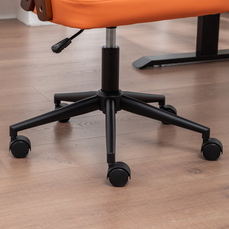 Bryonie Faux Leather Swivel Office Chair, Orange