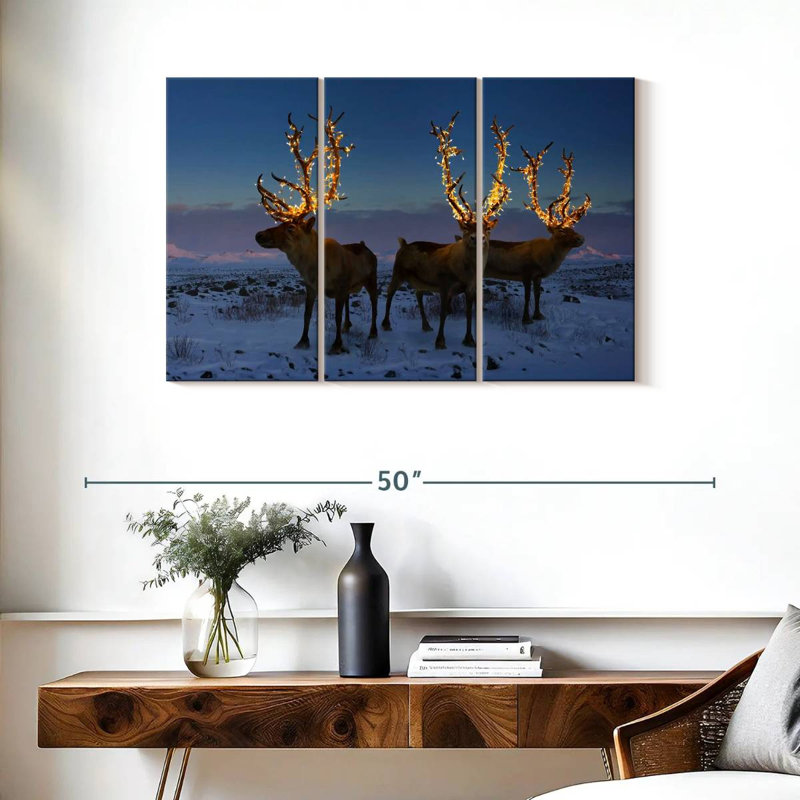 Brampt Illuminated Reindeers, 24" H x 38" W