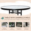 Ensemble de mobilier de patio 4 pièces, 2 chaises pliantes, parasol à angle réglable, table de salle à manger en verre trempé texturé Wave-1379538525