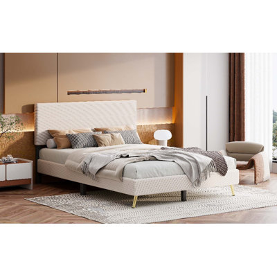 Lit plateforme tapissier Menlo