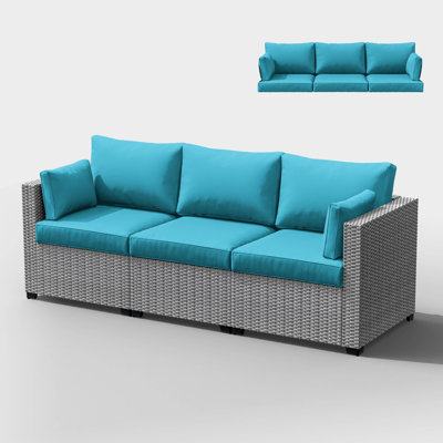 8-Piece Outdoor 4" Replacement Cushion Set Seat/Back Cushion(Set Of 3 Seats, 3 Backs, 2 Short Backs)