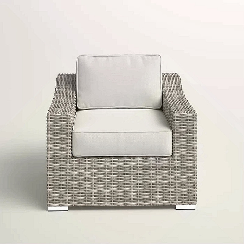 Fully Assembled Patio Chair With Cushions, Gray