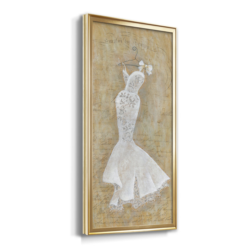 Mariage argenté III - Peinture sur toile encadrée, Doré, H 14,5 po x l 26,5 po x P 1,5 po