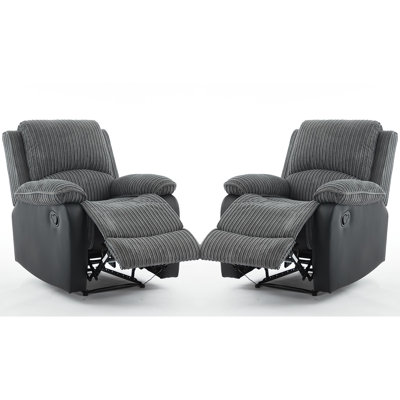 Reclining Sofa Sectional Recliner Plush Corduroy Couches Set Sofa