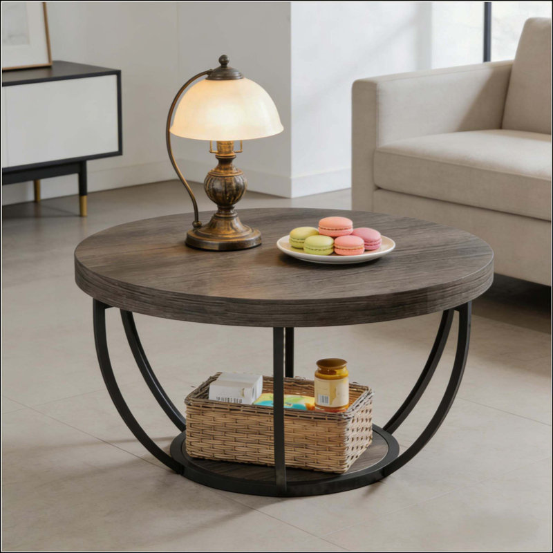 Table centrale, table basse, table basse, table de couloir, Noir gris
