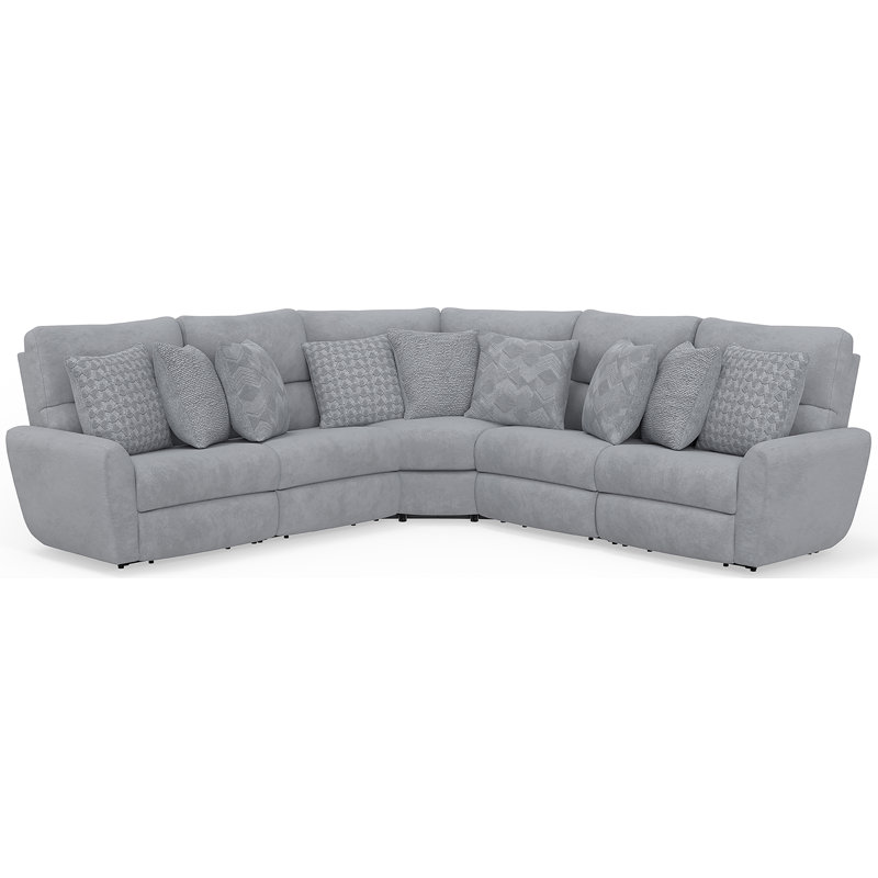 Mollety Three Piece Sectional, Gray Polyester Blend