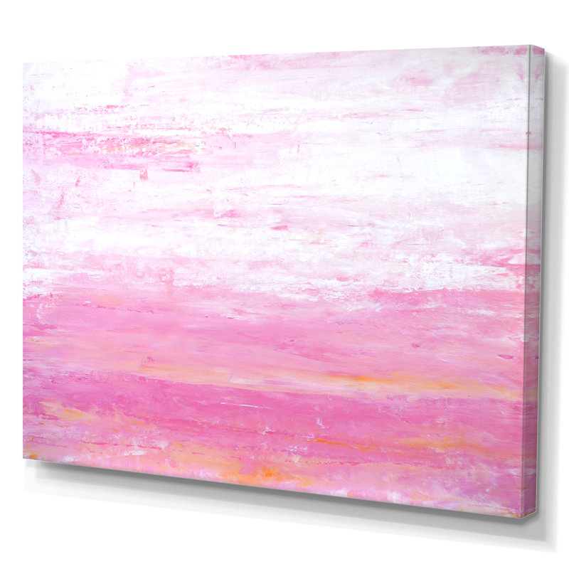 «Pink and Orange Abstract Art II», reproduction d'art sur toile, H 24 po x l 36 po, Toile tendue, Sans cadre