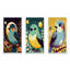 "Mignon oiseau bleu assis sur une branche" - 3 pièces sur toile-1858876255-1858876252