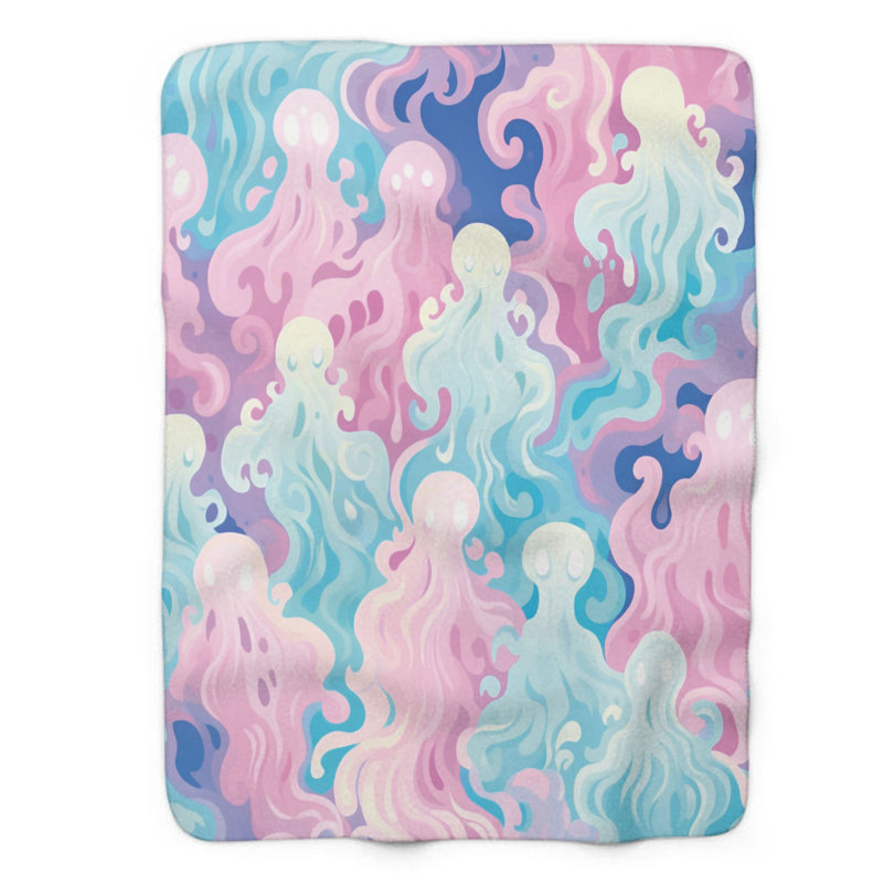 Watercolor Hauntings - 1 pièce Sherpa Premium, Grand lit